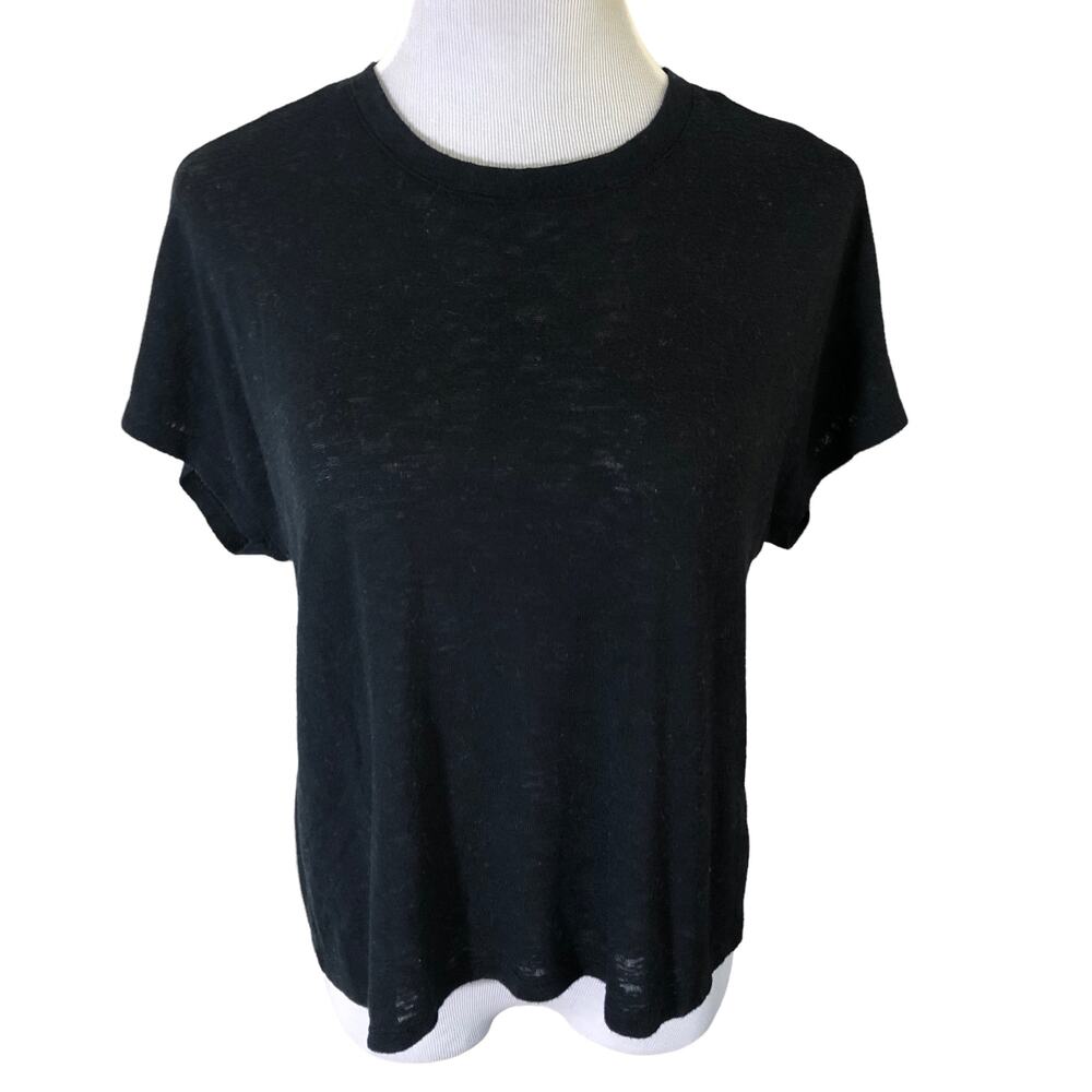 Red Haute Women's Black Short Sleeve Knot Keyhole Back Slit SIZE XSmall